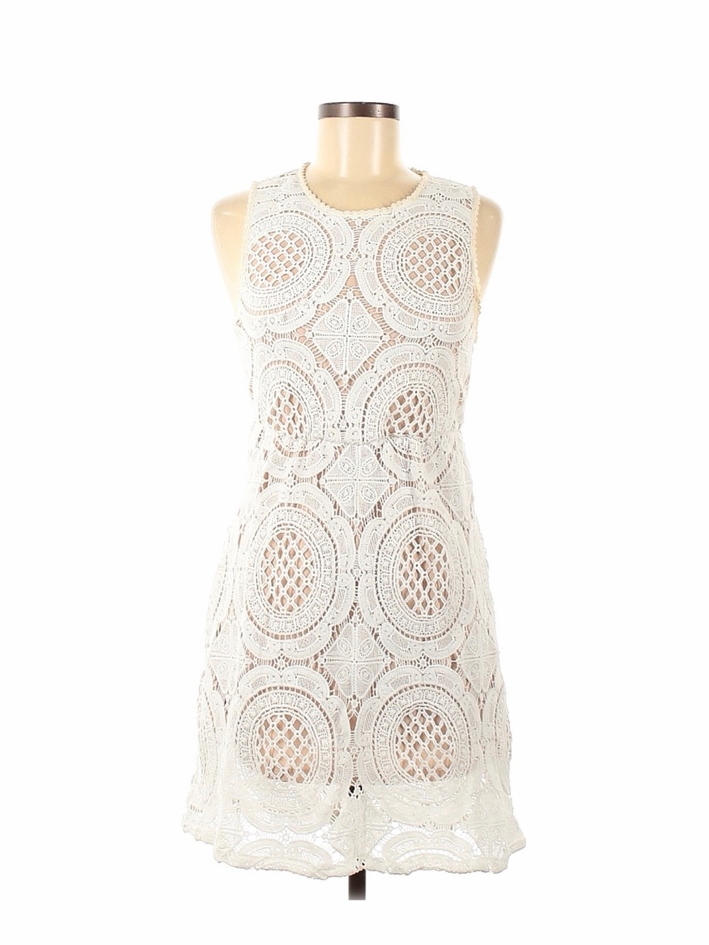 Love Tree Cream Sleeveless Scoop Neck Sundress